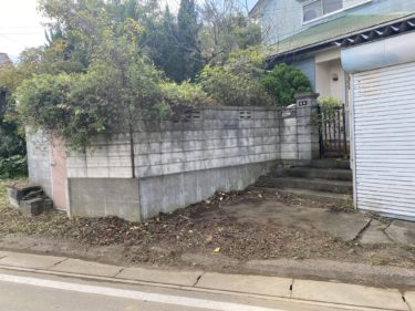 玄関先と裏庭の草刈りをしました